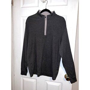 THE NORMAL BRAND Sweater Gray Quarter Zip Pullover Stretch Casual Golf